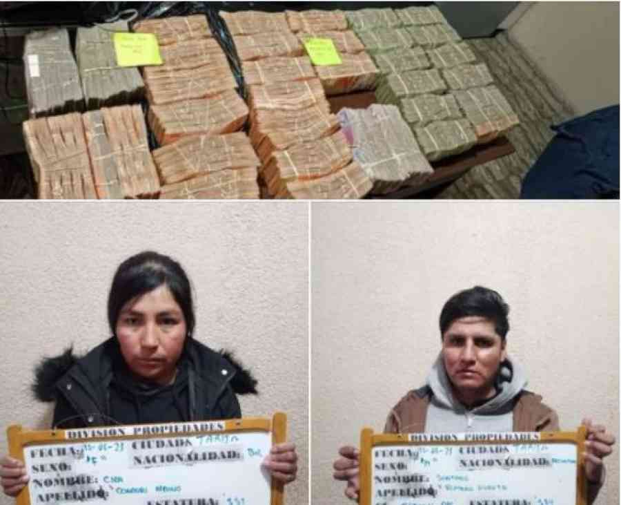 Una pareja que intentaba pasar a Argentina es aprehendida con más de 84 millones de pesos argentinos
