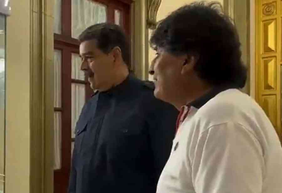 Evo visita Venezuela y Maduro dice que el “jefe indio” es el campeón mundial de la unión