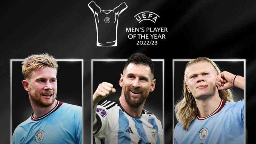De Bruyne, Haaland y Messi, nominados a Jugador del Año de UEFA