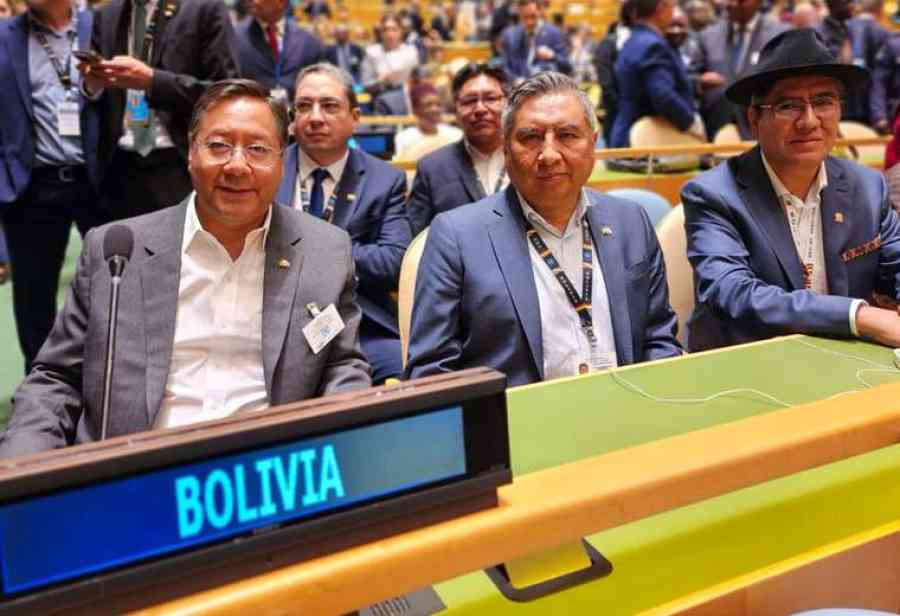 Arce llega por tercera vez a la ONU y muestra su preocupación por la escasez de agua
