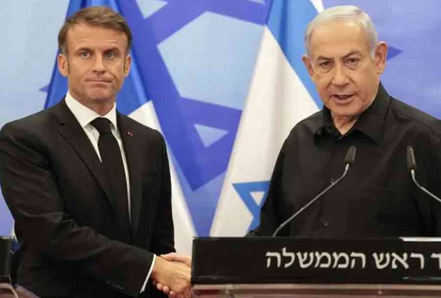 Macron propone en Israel una coalición internacional contra Hamás