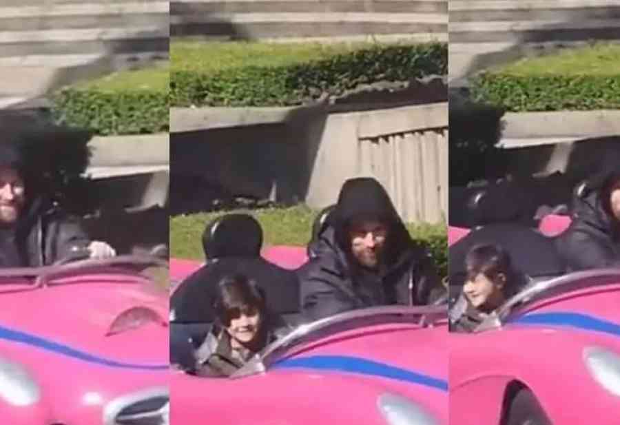 Leo Messi se sube a los juegos en Disney World y causa alboroto entre los visitantes