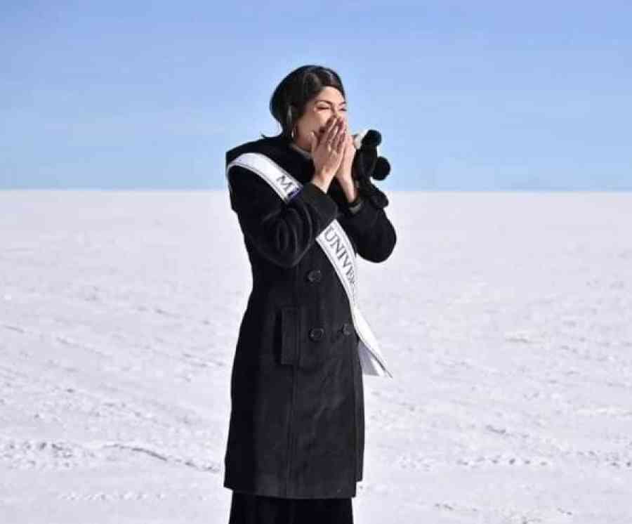 Shennys Palacios, Miss Universo 2023, queda impactada con el salar de Uyuni