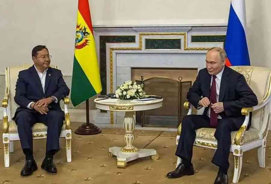 Arce y Putin se reúnen en San Petersburgo para hablar de tecnología nuclear y litio