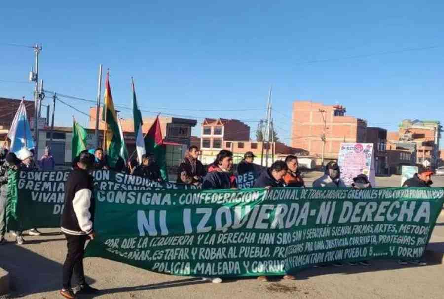 Marcha a La Paz: Gremiales parten de Patacamaya en demanda de dólares y combustibles