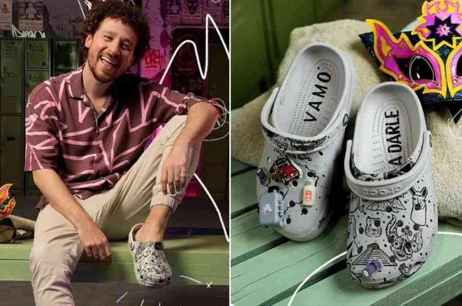 Luisito Comunica crea sus propias ‘crocs’ y usa una máscara de diablo del Carnaval de Oruro