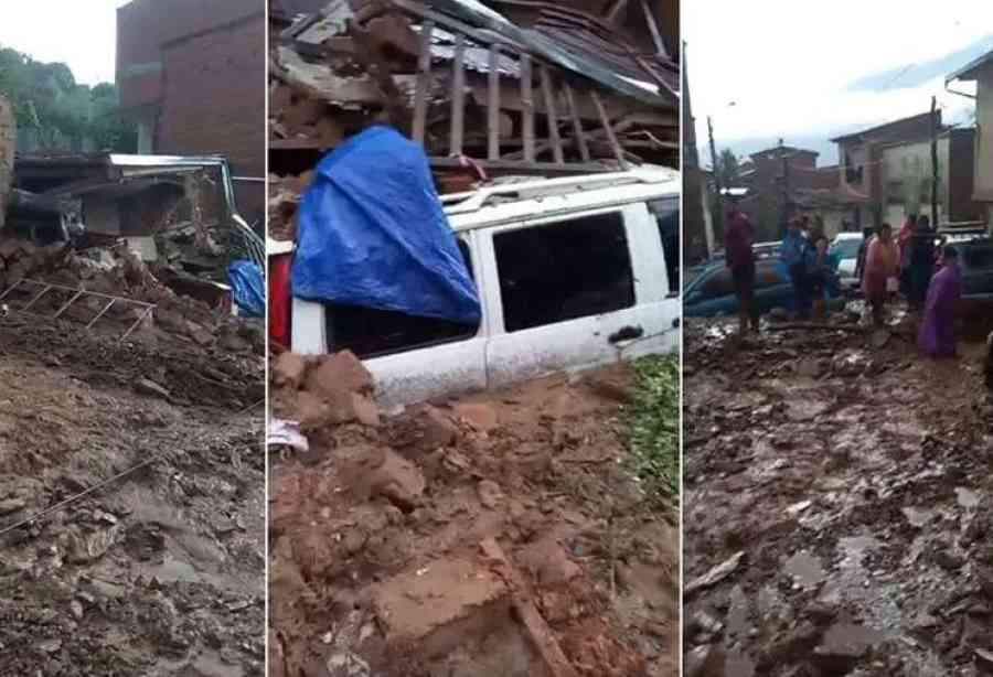 Otra mazamorra ingresa hasta la población de Las Mercedes y genera destrozos