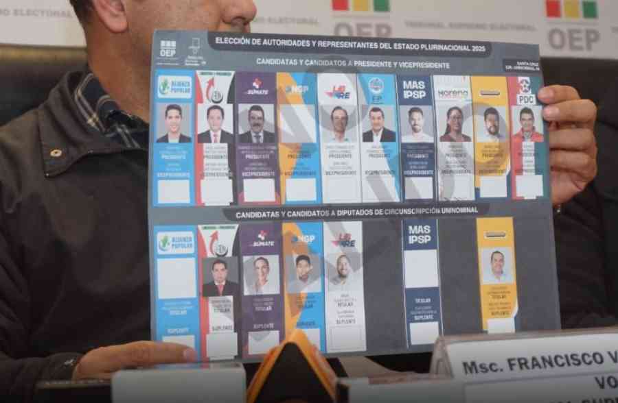TED de Tarija presenta oficialmente la papeleta de votación para la jornada electoral