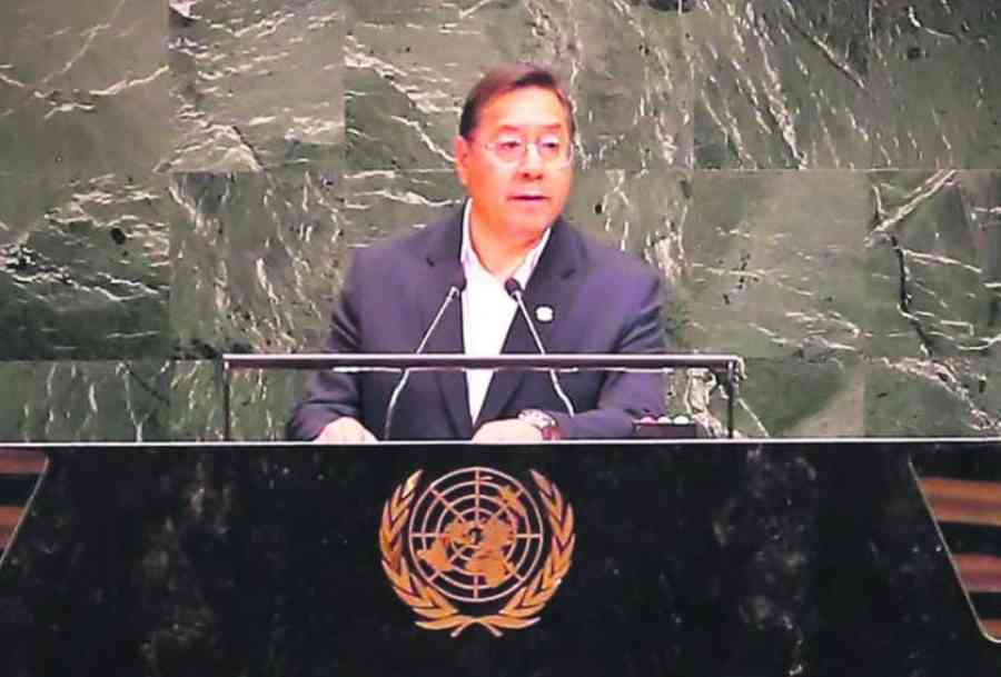 Luis Arce cierra su agenda internacional en la ONU y cuestiona a Donald Trump